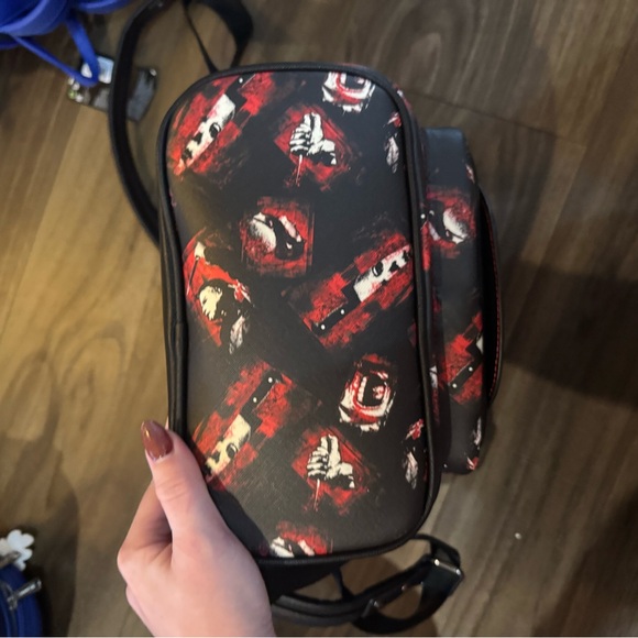 Halloween Themed Backpack with Mask and Pumpkin Design - Picture 4 of 5